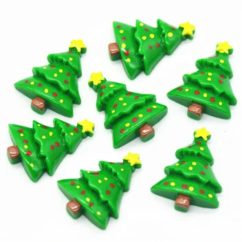22mmX31mm Gyanta lapos kötésű karácsonyfa miniatűr|Gyanta karácsonyi dekorációs kézművesség |Karácsonyfa kabochonok